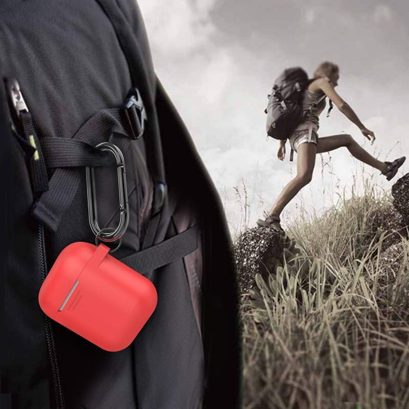 AhaStyle Upgrade Silicone Case Protective Cover [Front LED Visible] Compatible with Apple AirPods 2 & 1 (Red) - Image 5